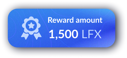 Reward amount 1,500 LFX